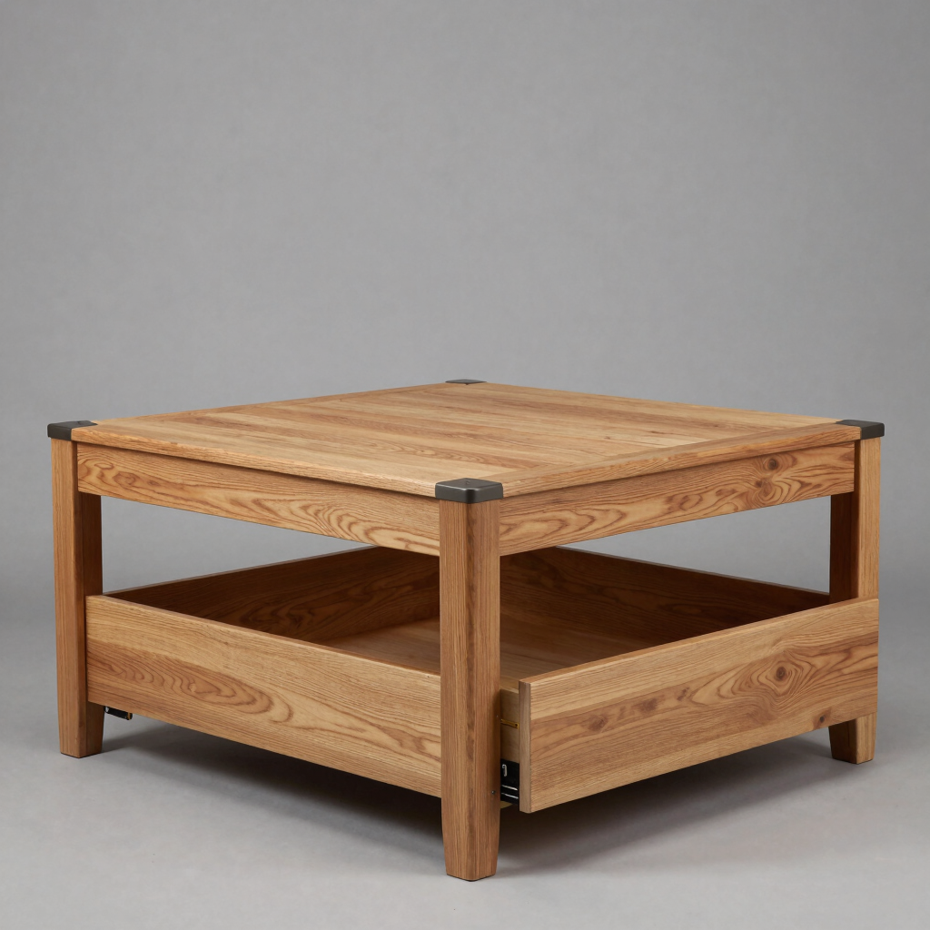 Apex Oak Storage Platform Bed
