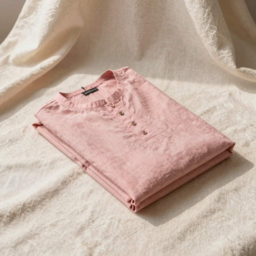 Blush Jasmine Linen Kurta