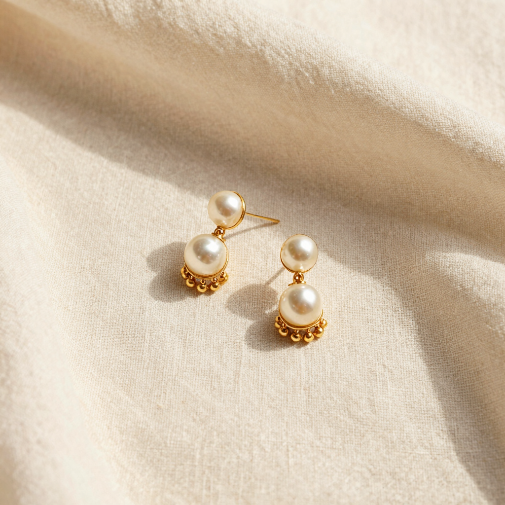 Zari Pearl Minimal Jhumkas