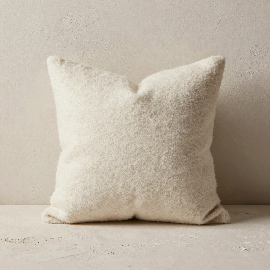 Raw Plaster Wool Bouclé Pillow