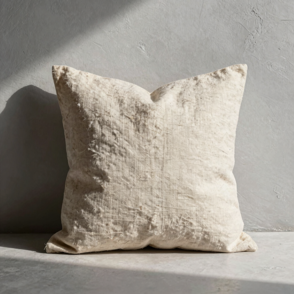 Raw Linen Pillow Cover