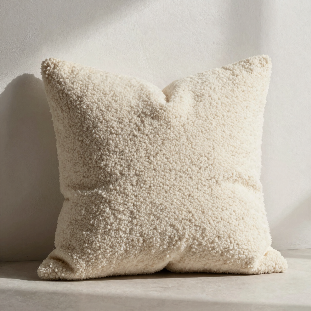Undyed Bouclé Pillow Cover