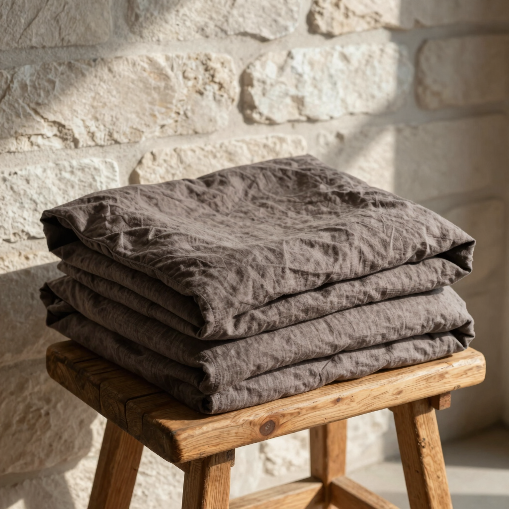 Napped Linen Bed Coverlet