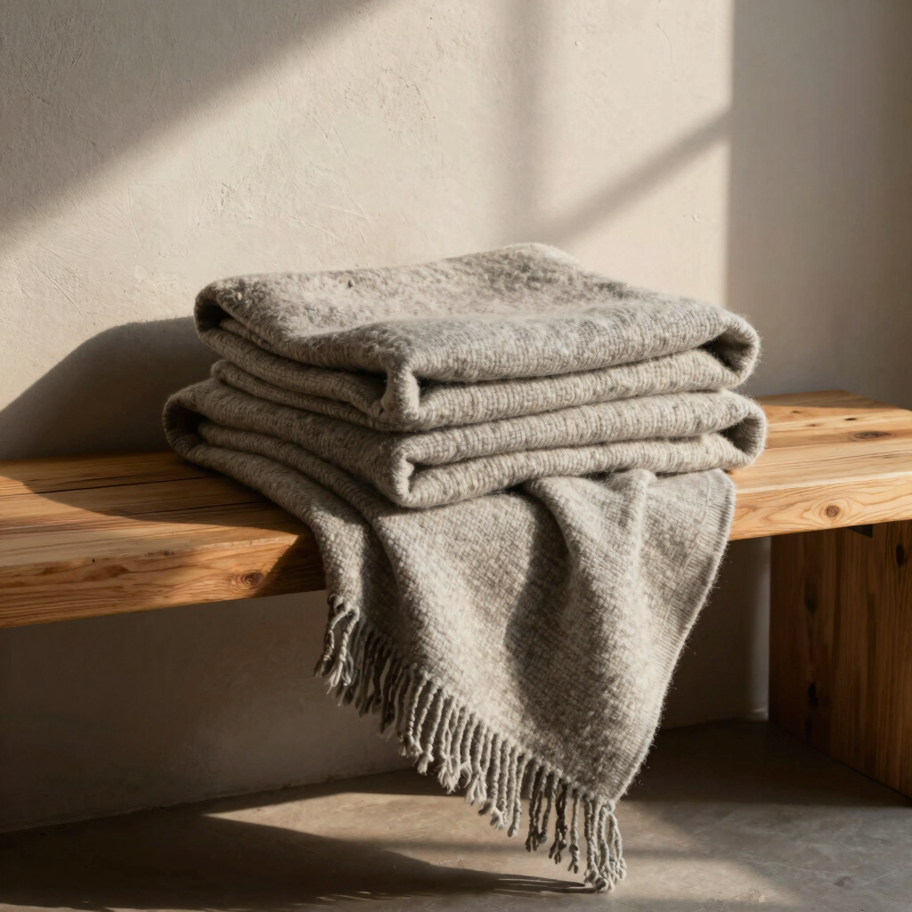 Slub Wool Sofa Blanket