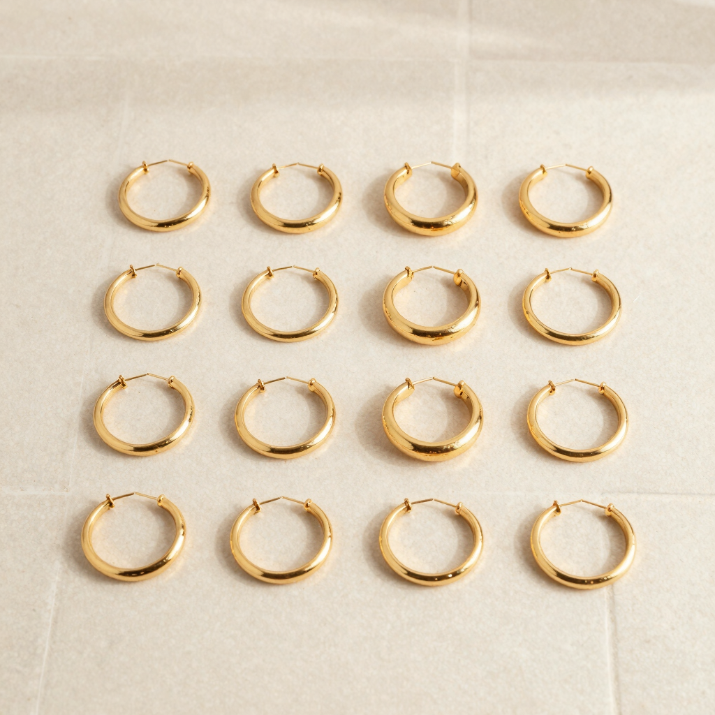 Chunky Gold Hoop Earrings Bulk Pack