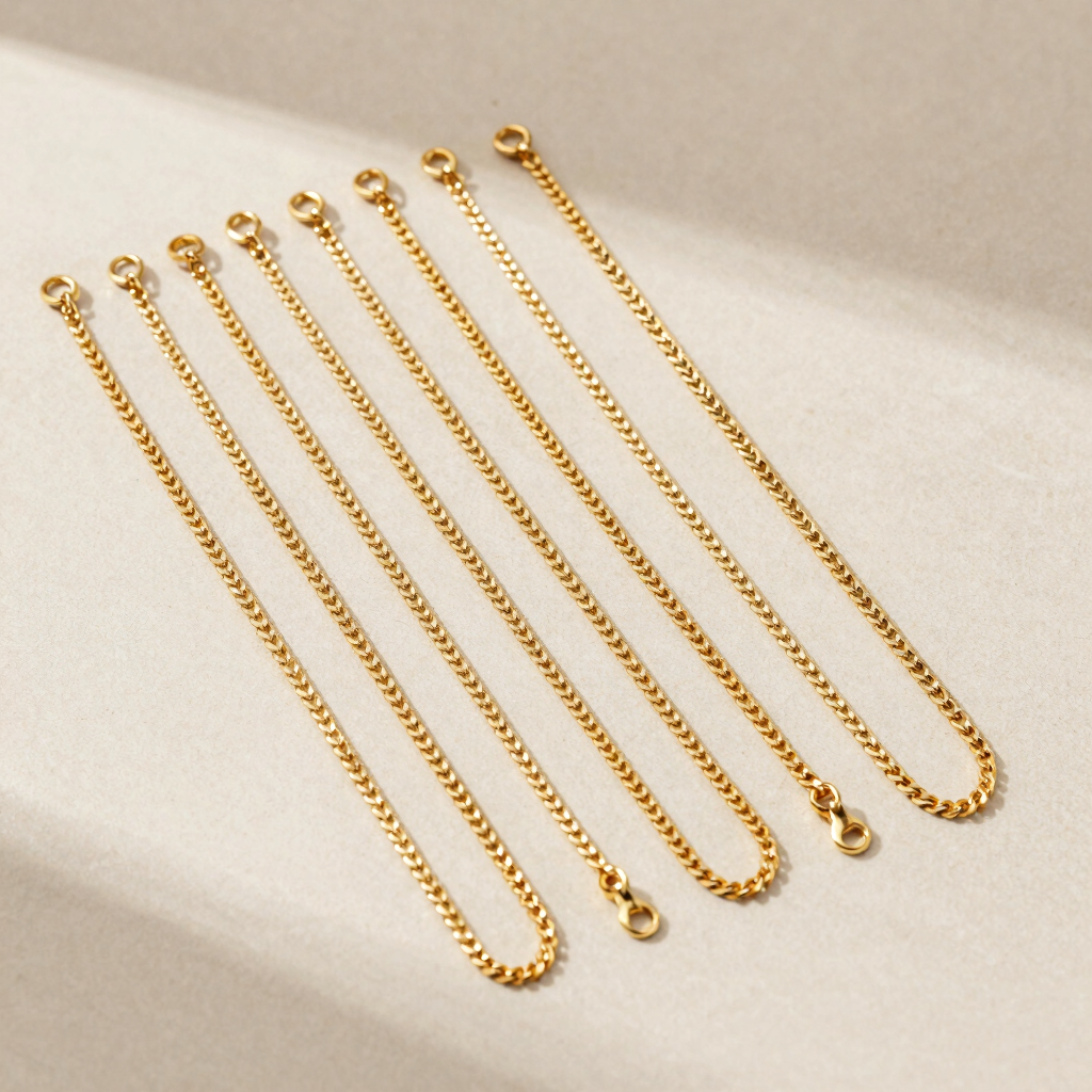 Minimalist 18K Gold Plated Herringbone Chains