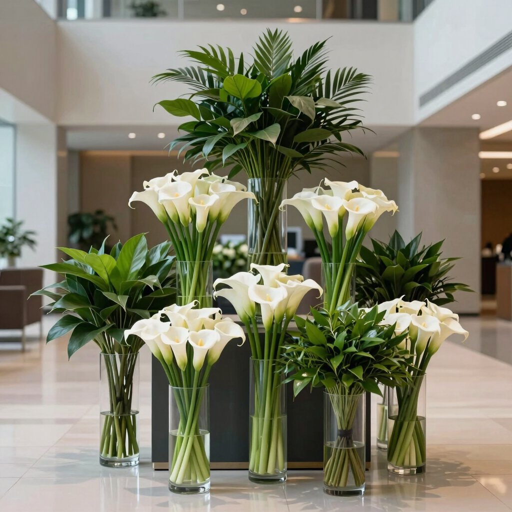 Corporate Event Flower Setup