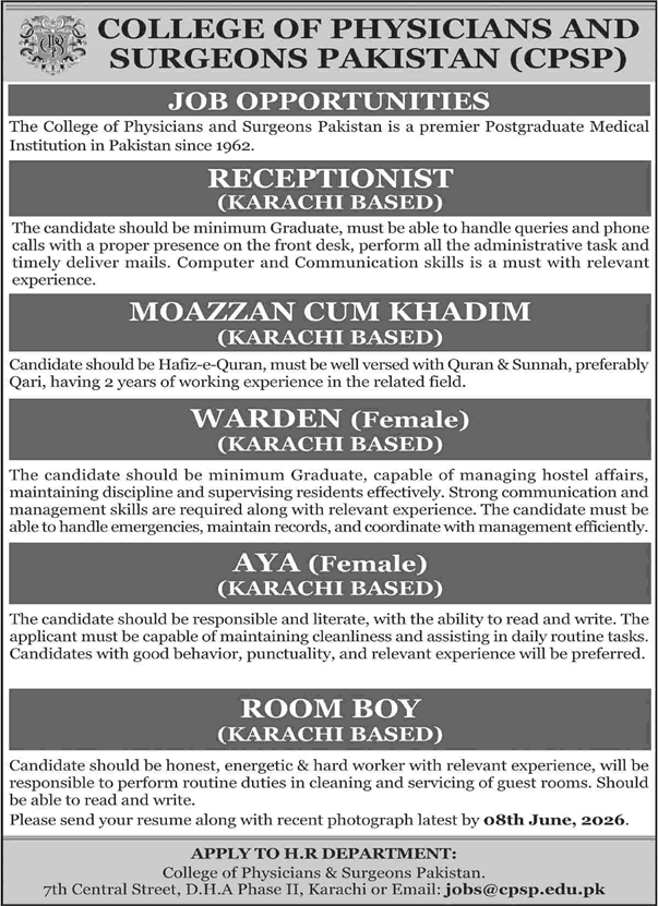 CPSP Karachi Job Vacancies 2026 