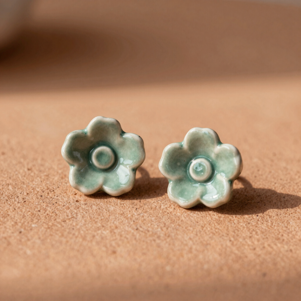 Clay Blossom Ceramic Studs