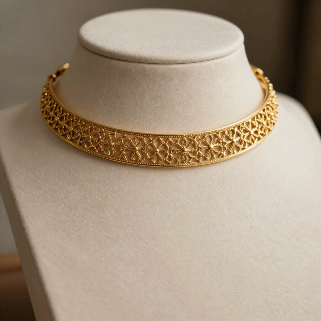 Diya Filigree Gold-Plated Choker