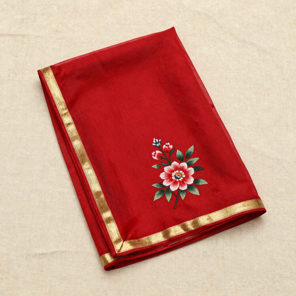 Samira Crimson Silk Organza Dupatta