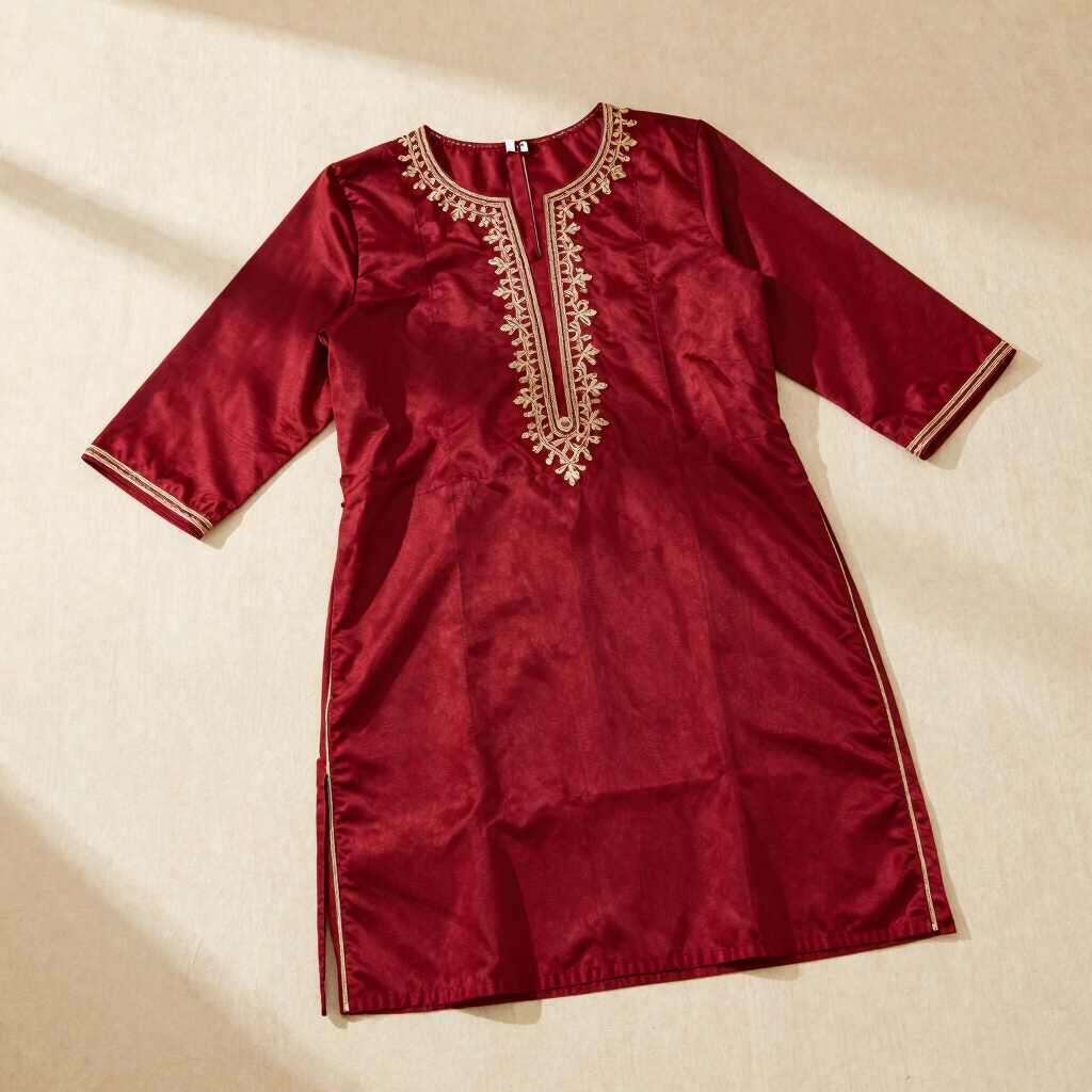 Aarya Crimson Silk Blend Kurti