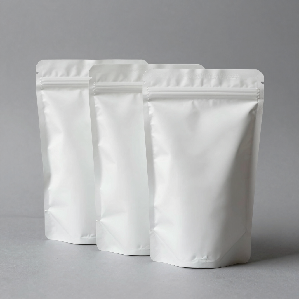 Plain Matte White Stand-Up Pouches