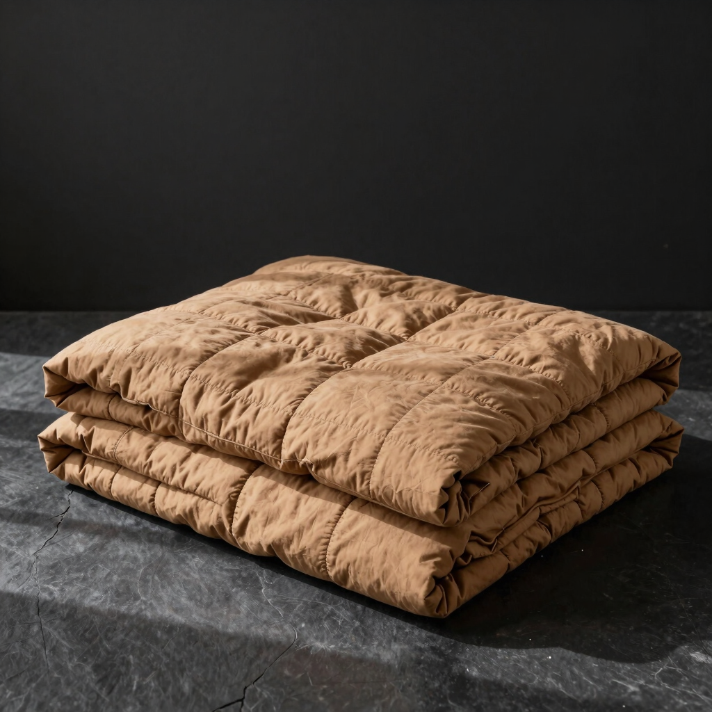 Ochre Grid Stitch Bed Quilt