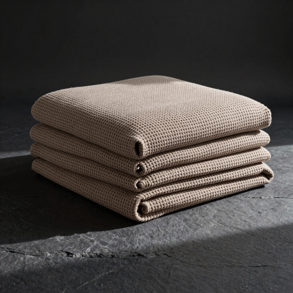 Raw Umber Waffle Knit Sofa Blanket