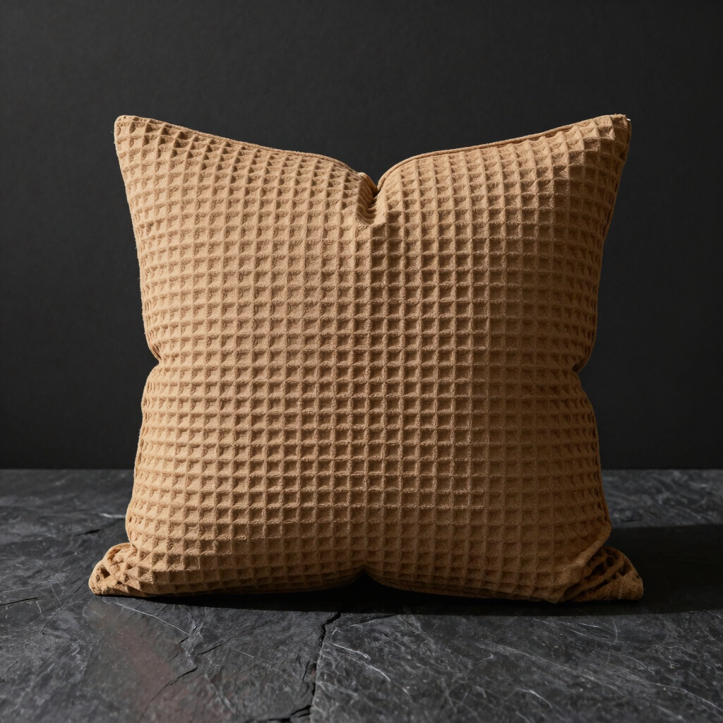 Ochre Waffle Weave Pillow Cover