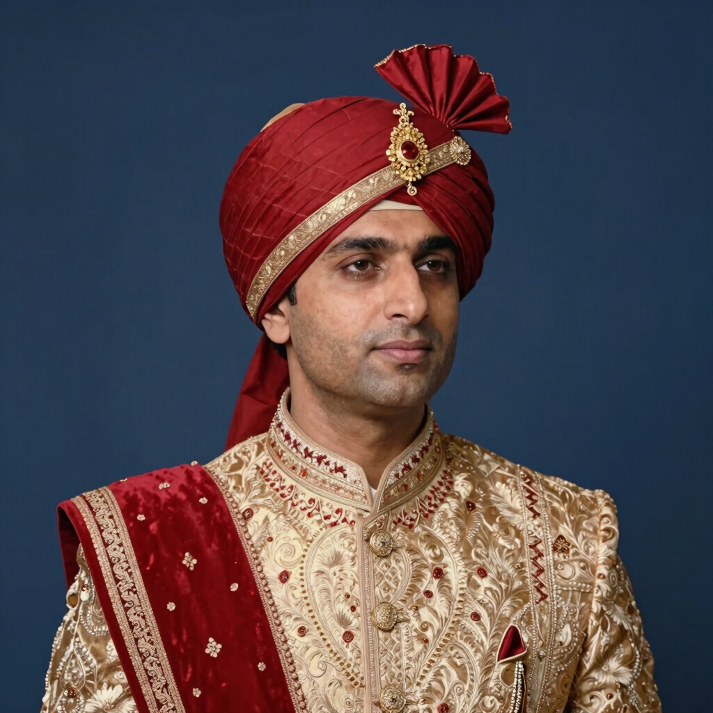 शाही विवाह पगड़ी बांधना