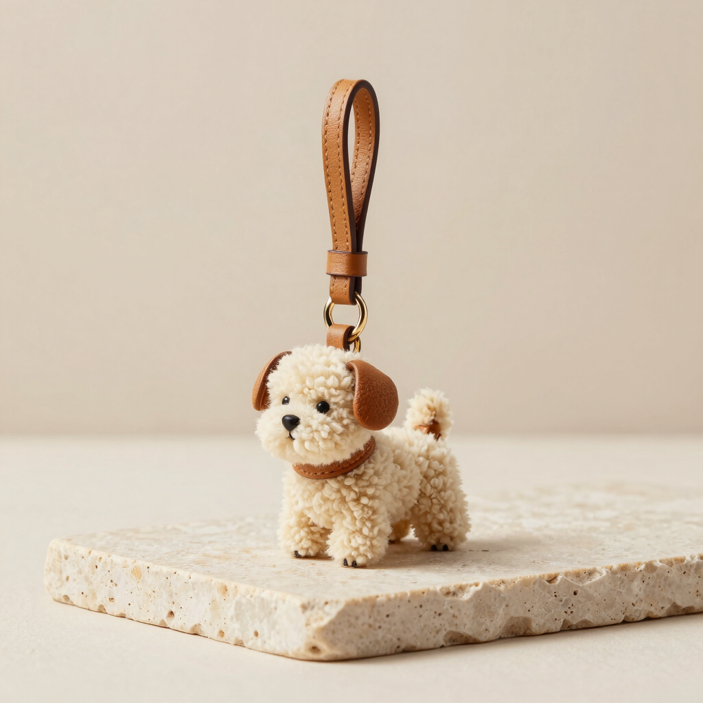 The Curly Shearling Pup Charm