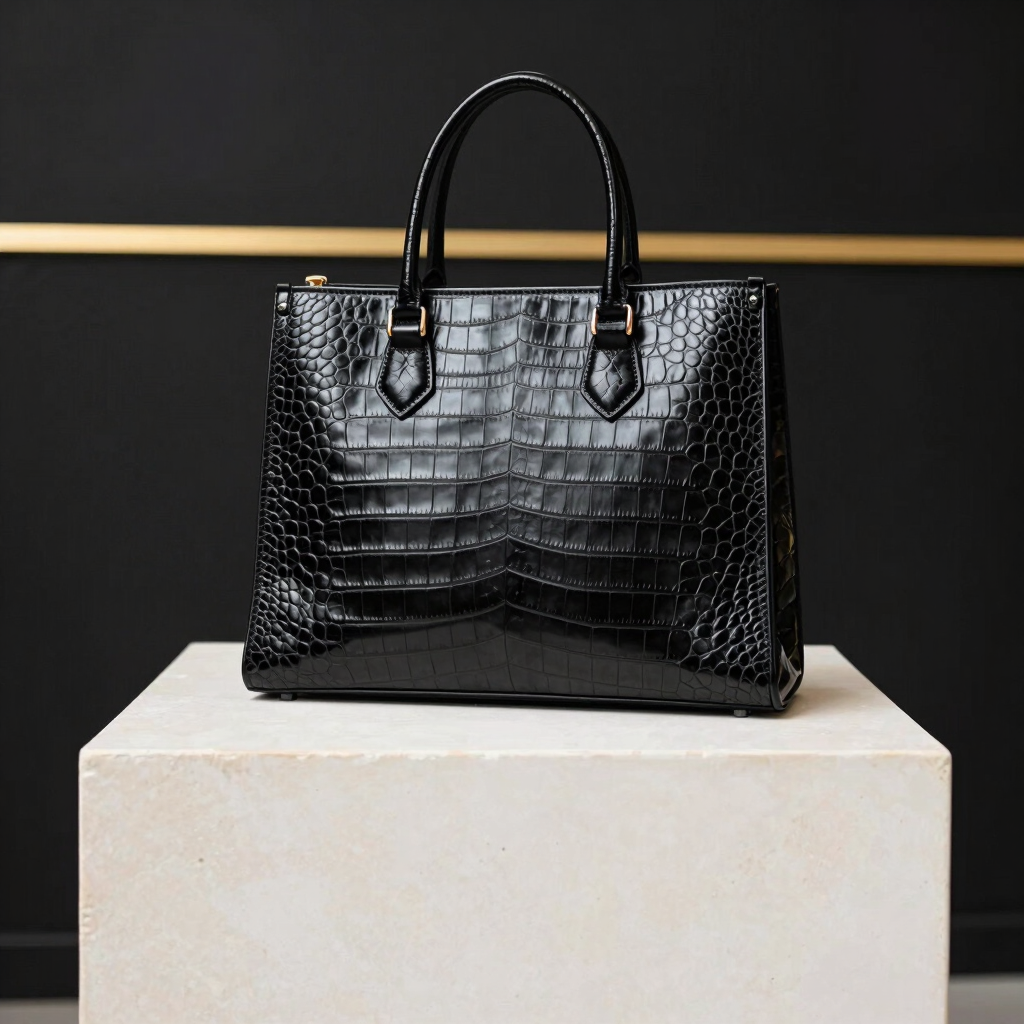 Signature Croc-Effect Leather Tote