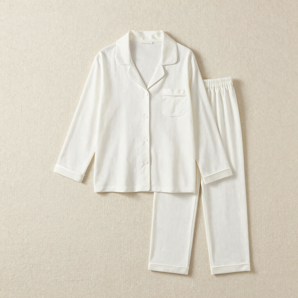 Ribbed Modal PJ Set in Alabaster