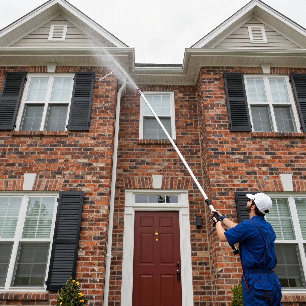 Two-Story House Pressure Wash