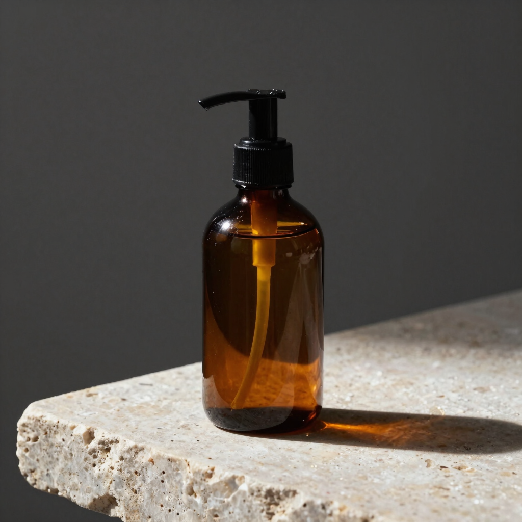 Aura Amber Glass Soap Dispenser
