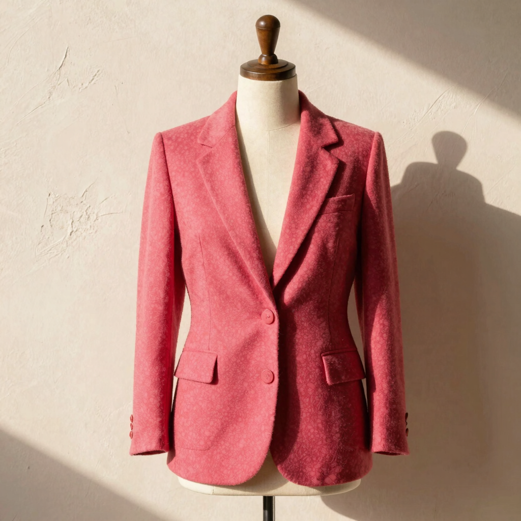 Vintage Raspberry Tweed Blazer