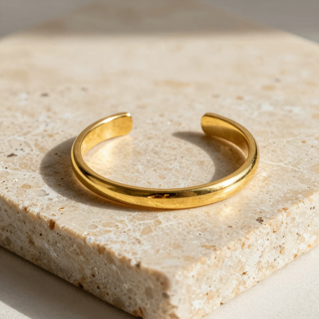 Organically Shaped Gold Cuff