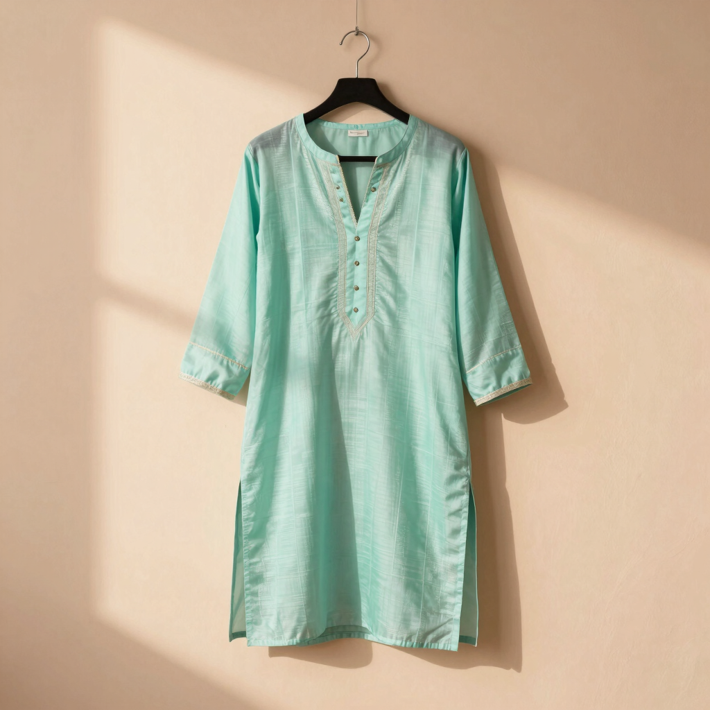 Aastha Mint Chanderi Kurta Set