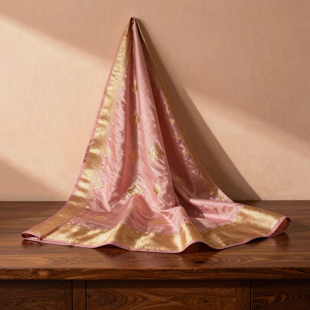Charu Dust Pink Banarasi Dupatta