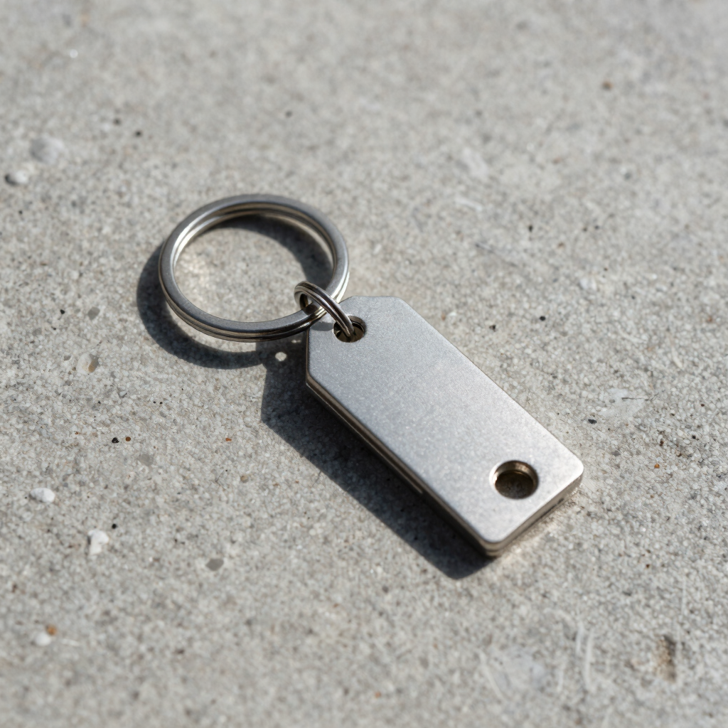 Raw Aluminum Key Ring 08