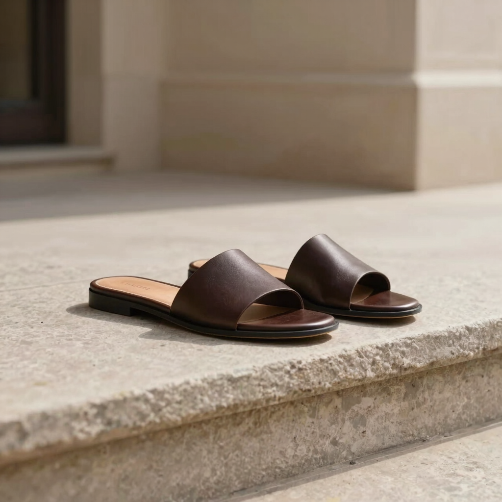 The Signature leather slide