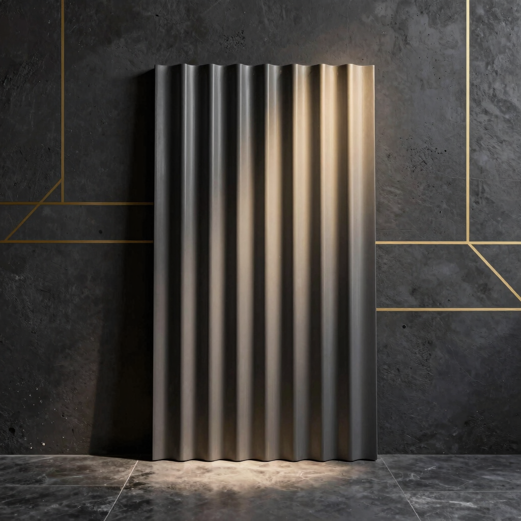 Aurelian Charcoal Fluted Panel