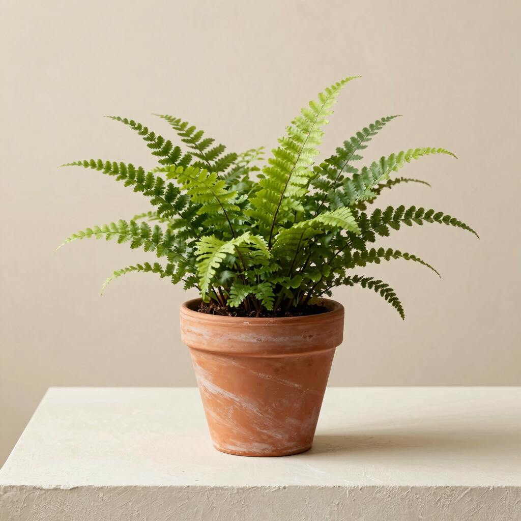 Maidenhair Fern in Terracotta