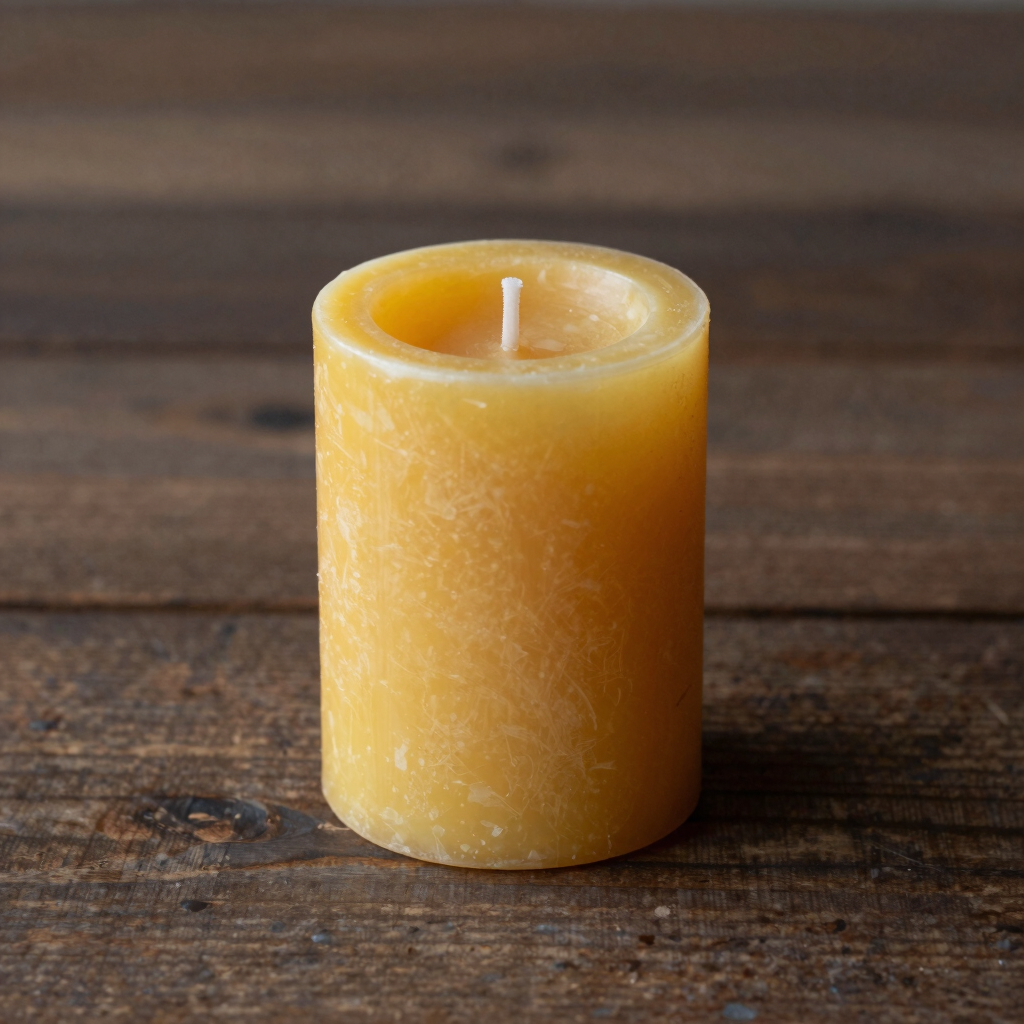 Hand-Poured Beeswax Pillar Candle