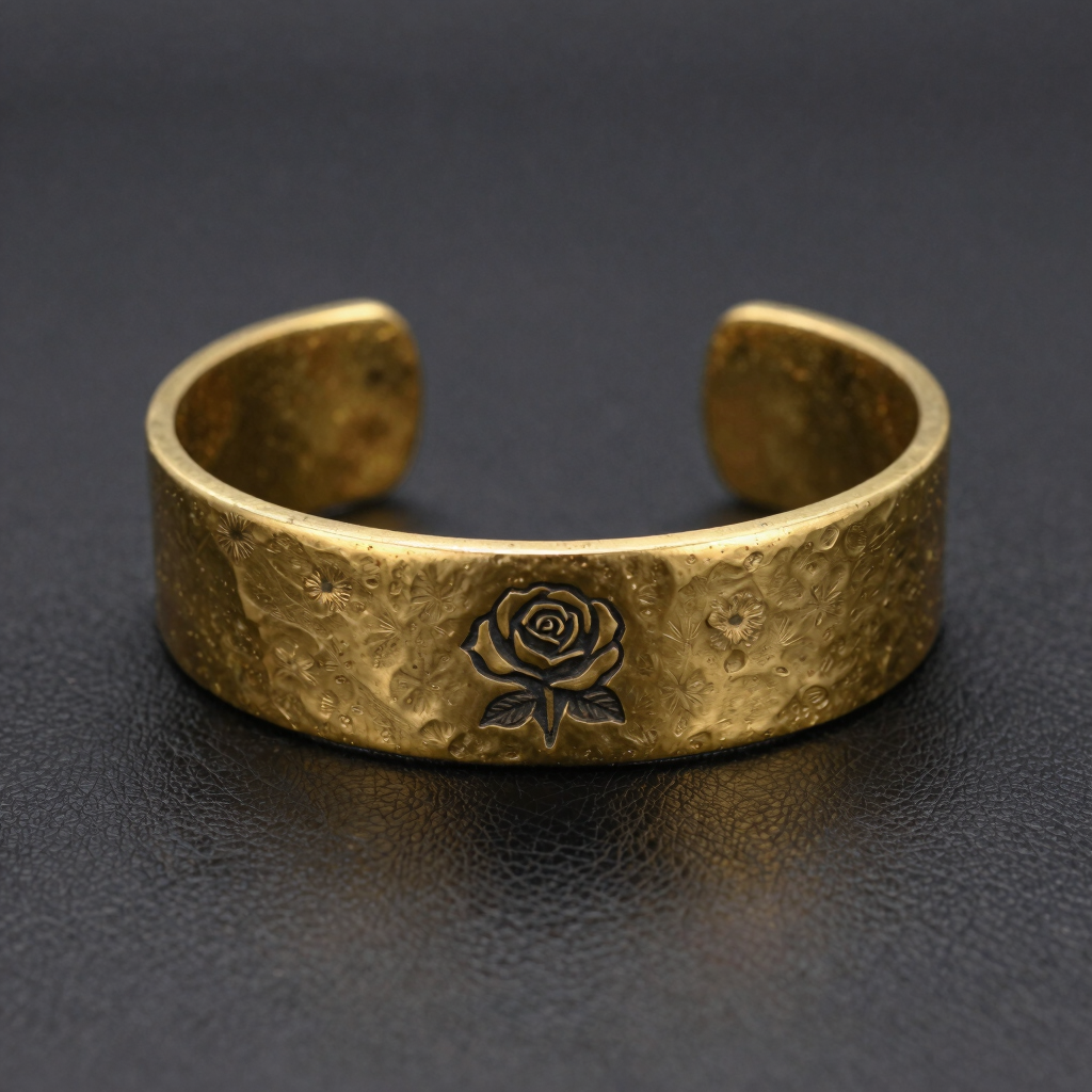 Concrete Rose Brass Cuff