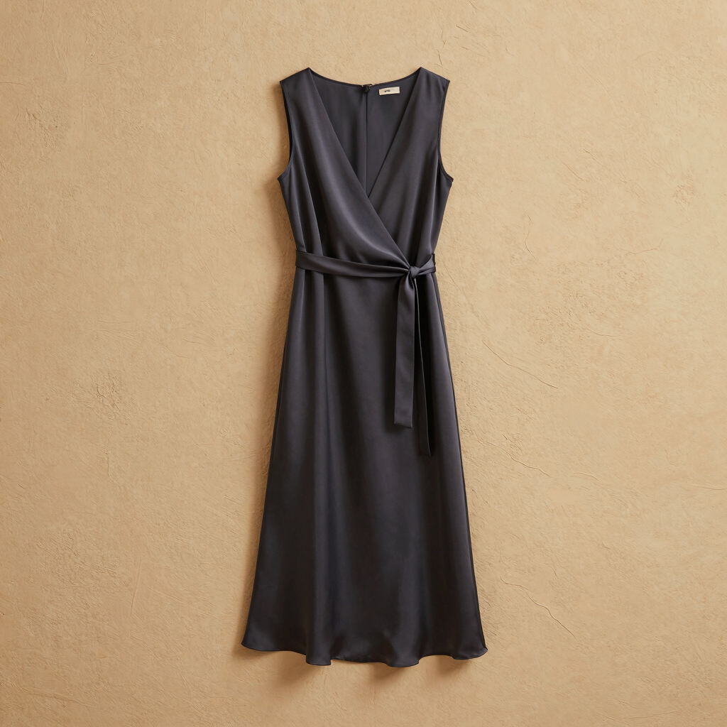 Raw Silk Wrap Dress