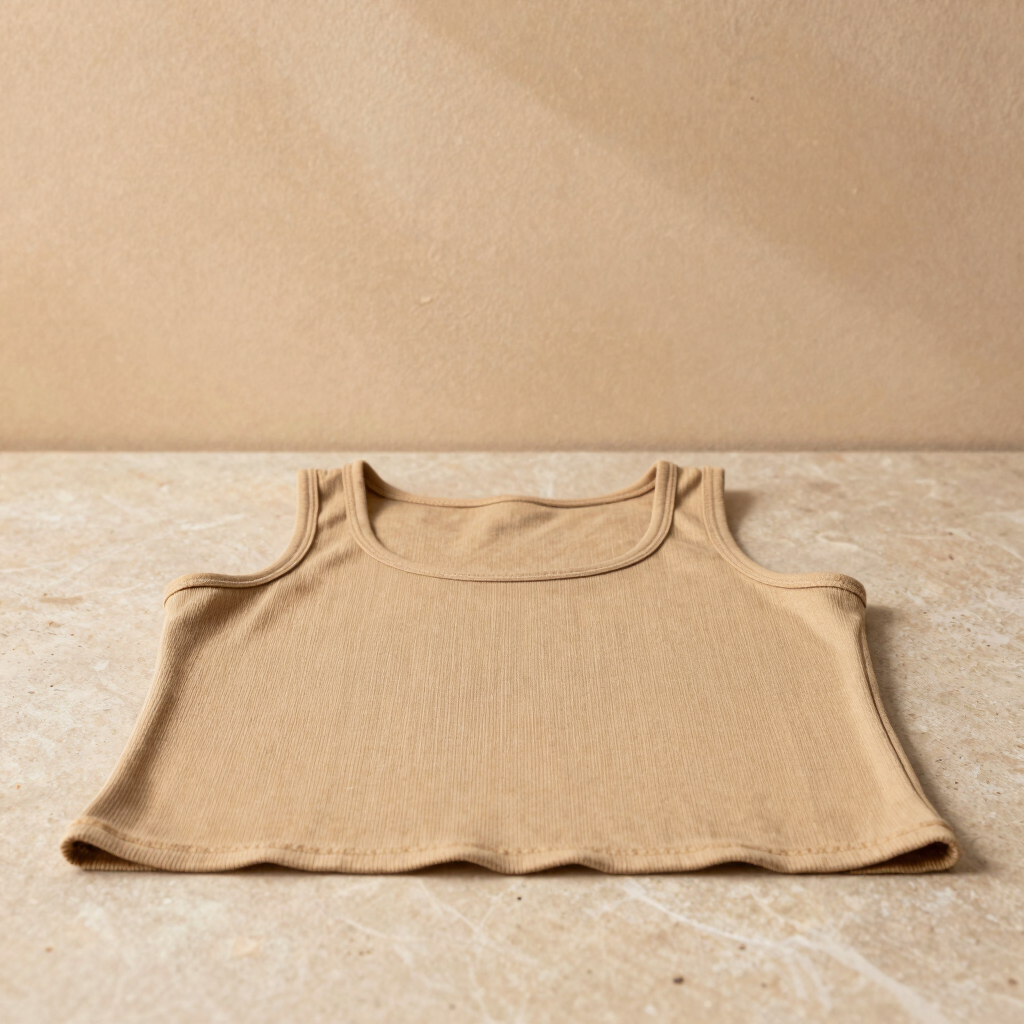 Silk-Cotton Ribbed Tank