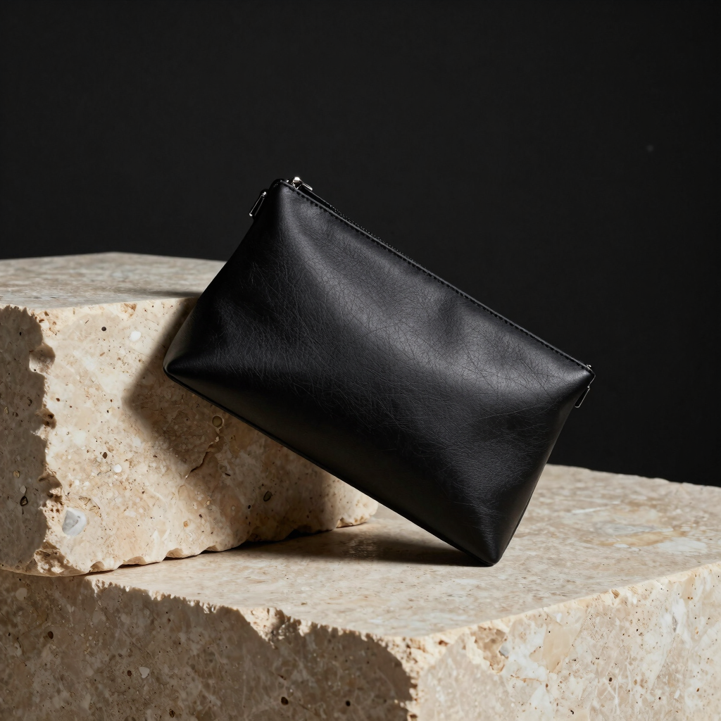 Asymmetric Obsidian Clutch
