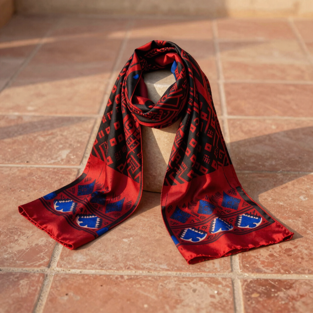 Ajrakh Silk Scarf