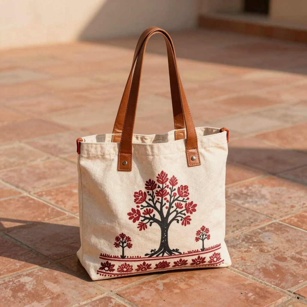 Kalamkari Canvas Tote Bag