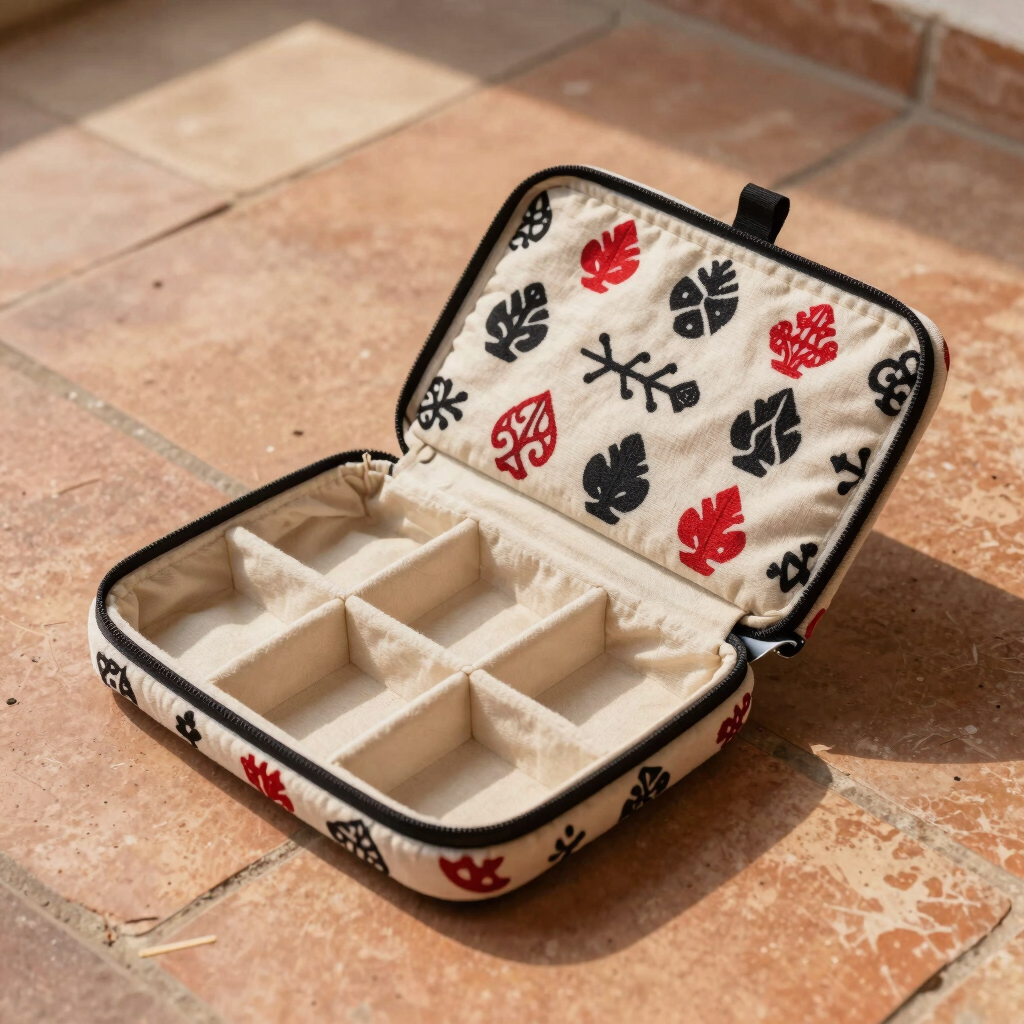Bagh Print Travel Jewelry Roll
