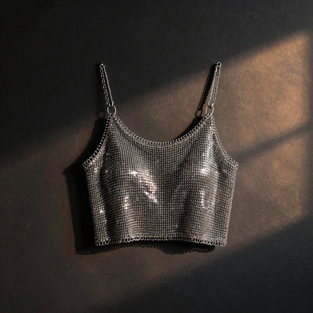 Metallic Chainmail Crop Top