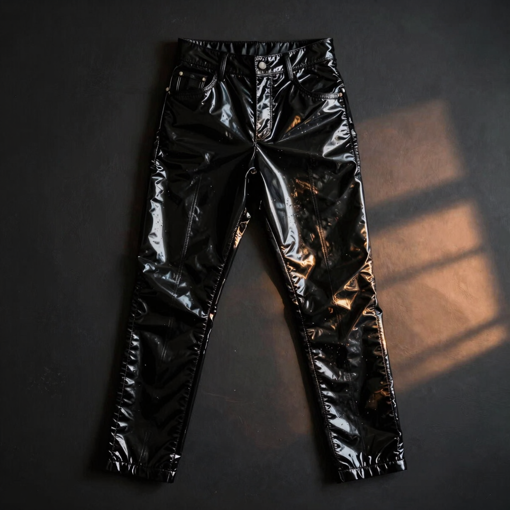 High-Waist Liquid Vinyl Pants