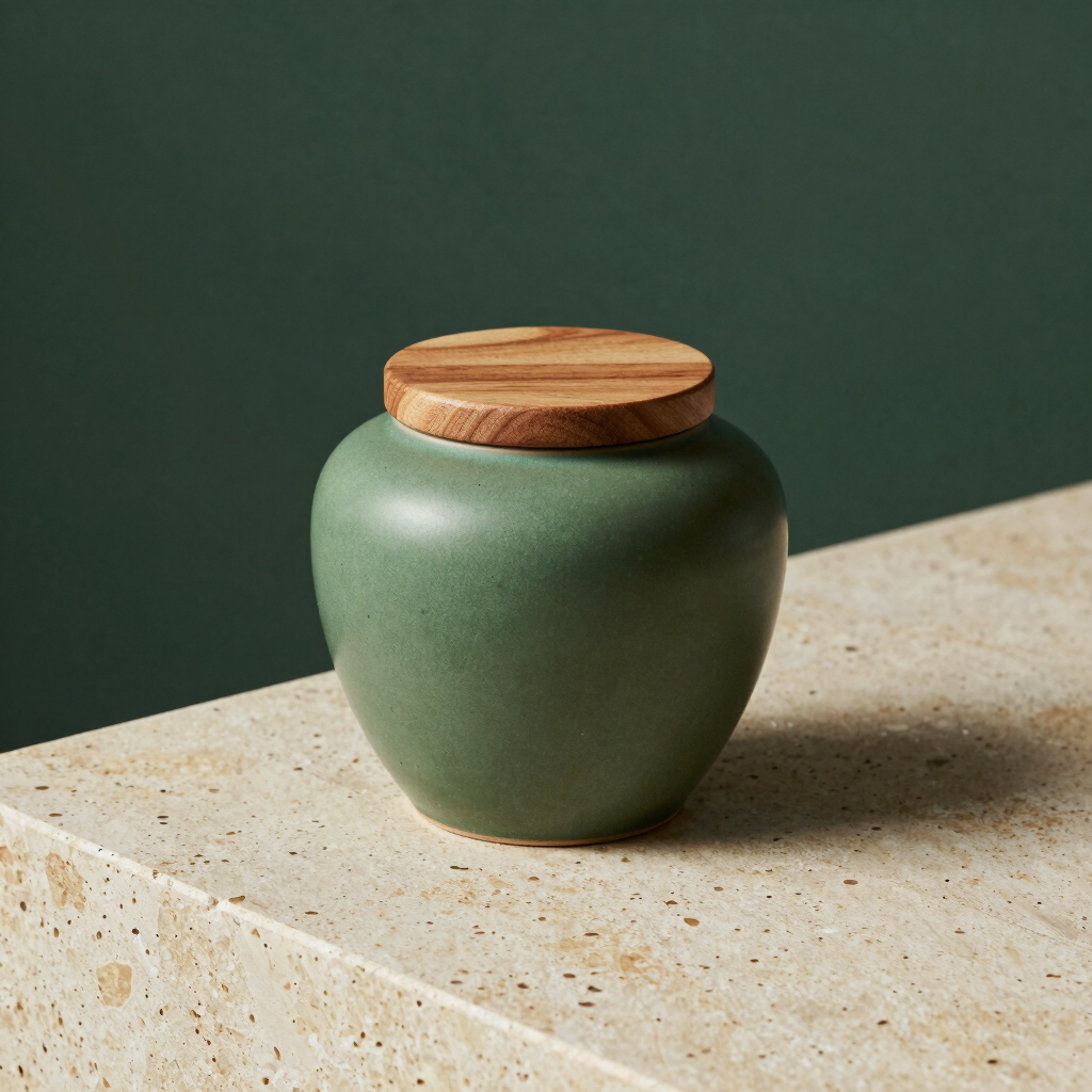 Ceramic Forest Humidor Jar