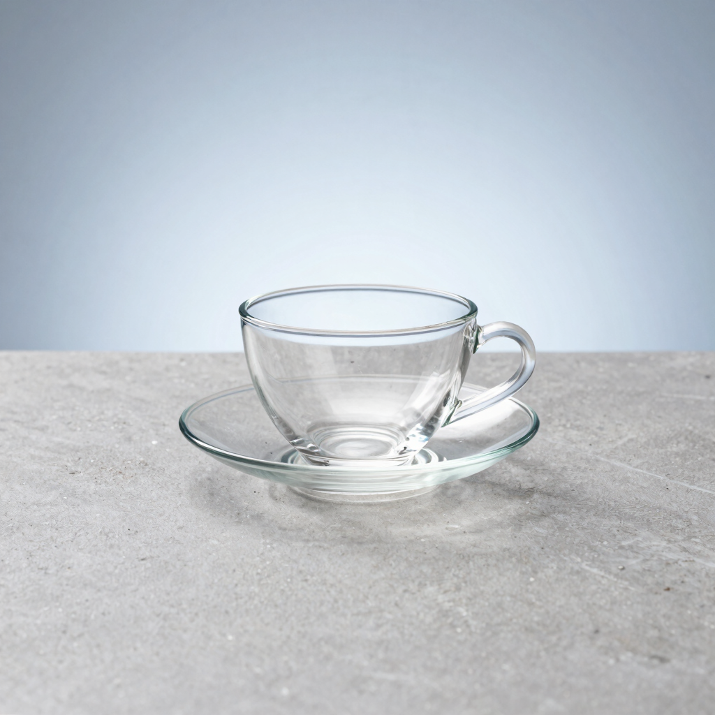Glass Cup & Saucer Set