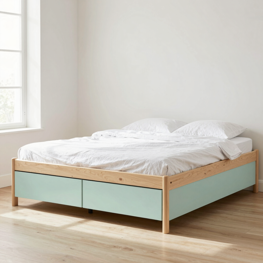 Saga Storage Bed in Pale Mint