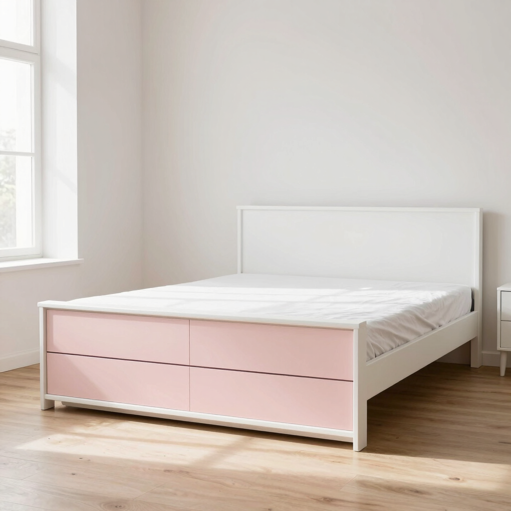 Fjord Drawer Bed in Soft Blush