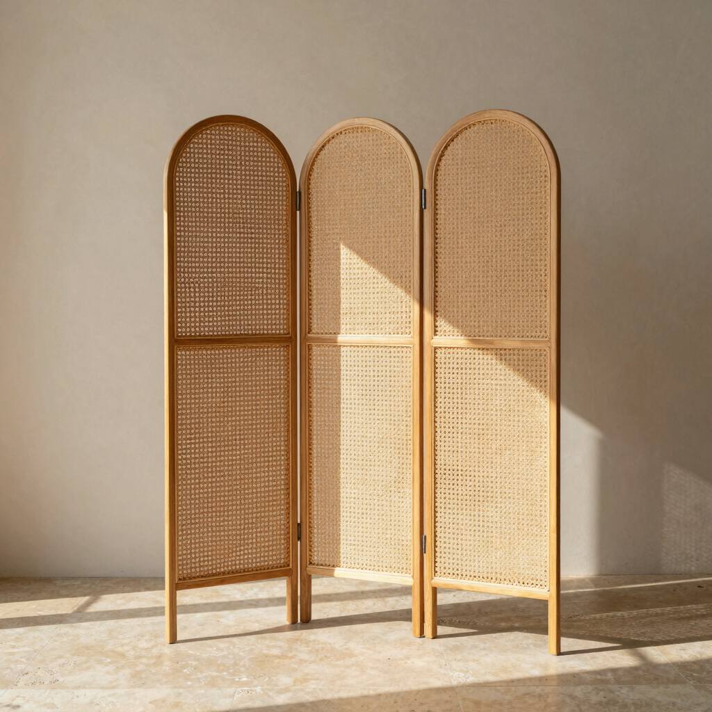 Solace Folding Rattan Screen