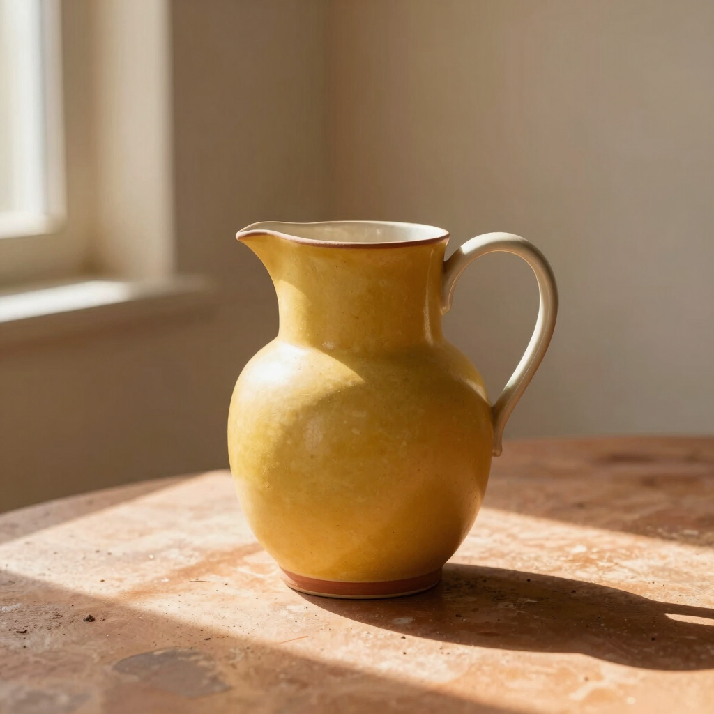 Terracotta & Mustard Creamer Pitcher